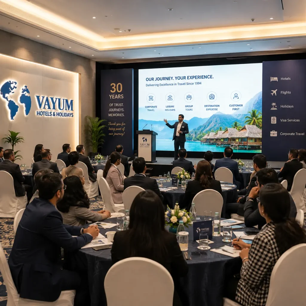 Corporate conference and meeting management services by Vayum in India